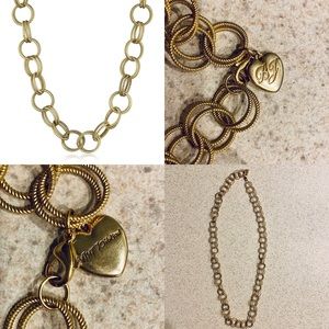 Betsey Johnson Gold Hoop Chain Link Long Necklace